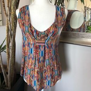 ANTHRO A Common Thread Stripe Sleeveless Silk Top